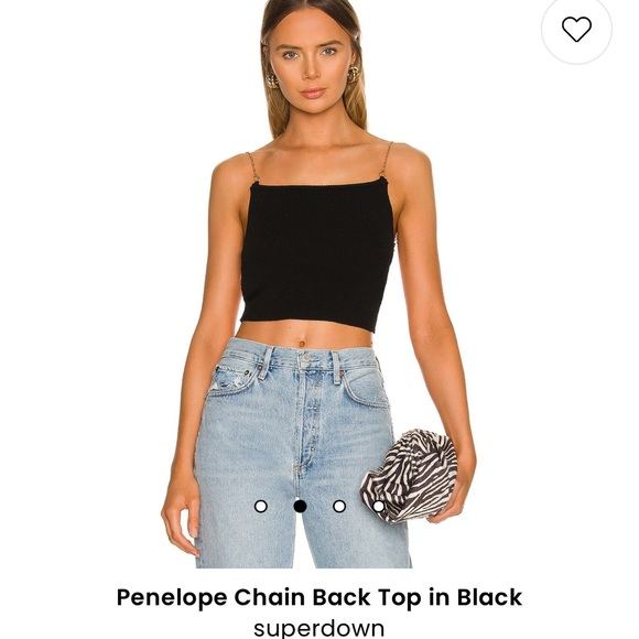 Super down Penelope Chain Black Top in Black - Picture 1 of 5